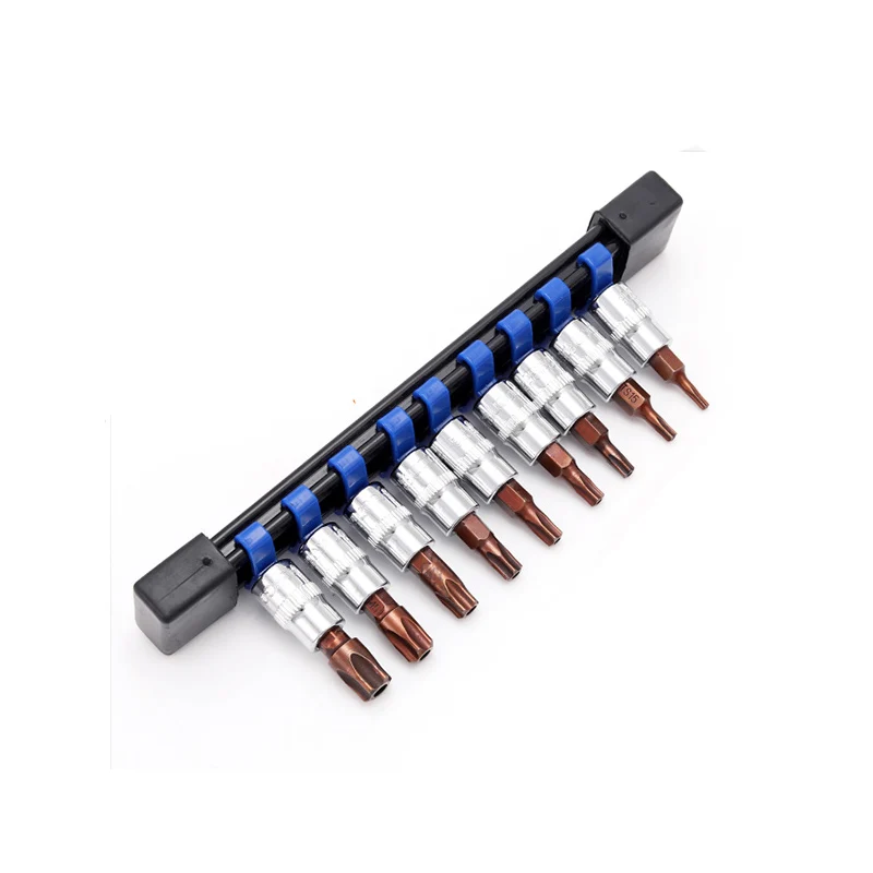 1/4 Drive Torx Star Pentalobe Cacciavite Bit Socket Set Casa Tool Kit di Riparazione Auto Cr-V Presa Bit T10-T50 con Presa di Supporto