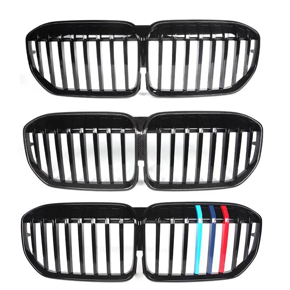 

Single Slat Front Racing Grilles for new 7 series G11 G12 G13 2020-IN ABS Glossy Black M Color Carbon Frame Grill Car Styling