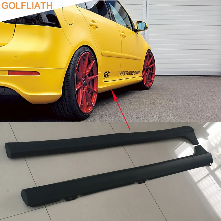 GOLFLIATH R32 styling PP unpainted car side skirt bodykit apron for VW golf MK5 2005-2009