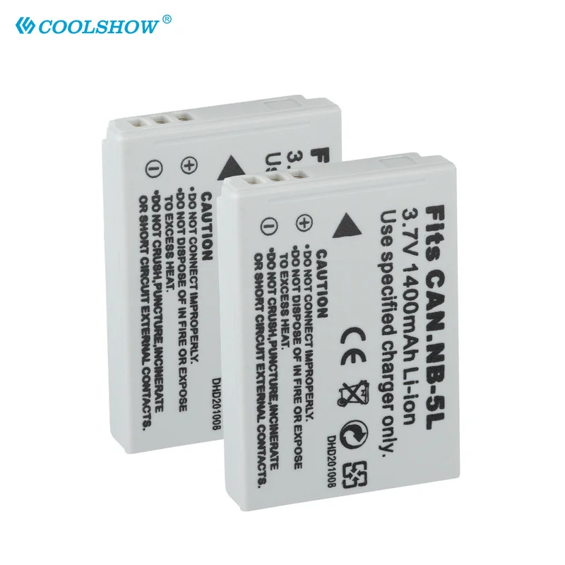 Camera Battery NB 5L NB5L NB-5L for Canon IXUS 800 IS 850 900 TI 950 960 970 980 S110 SX200 SX210 SX220 1400mAh Batteries