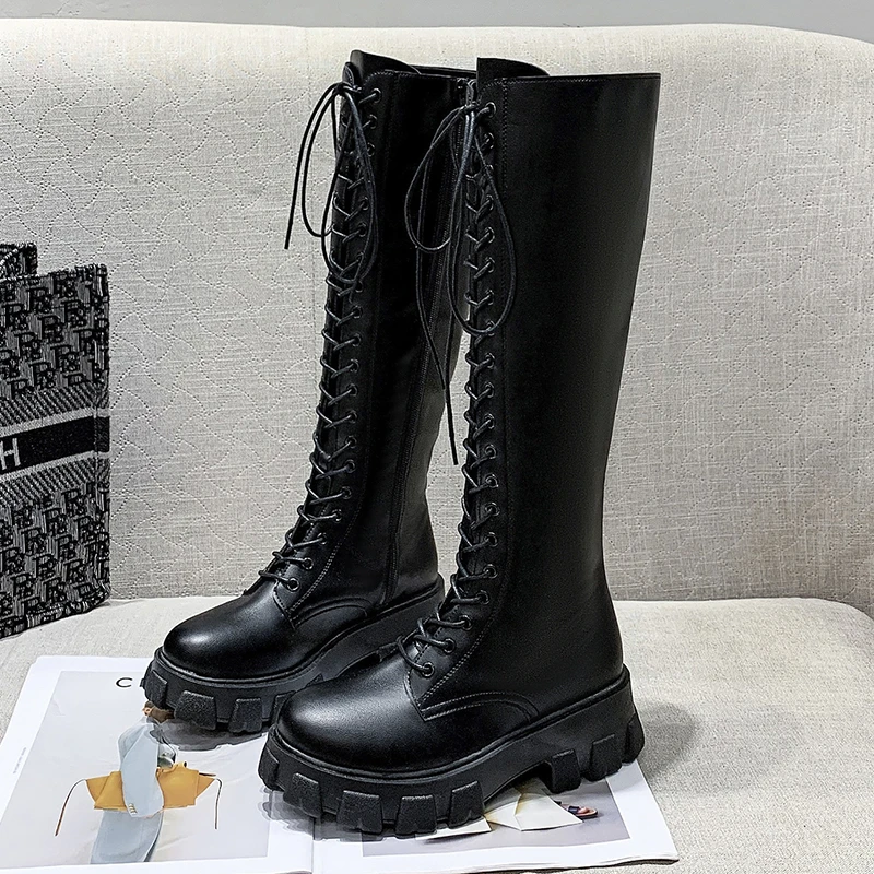 Autumn and Winter New Women's Boots Round Toe Square Heel Knight Boots Over The Knee Pu High Boots 2021 Sexy Women's Boots