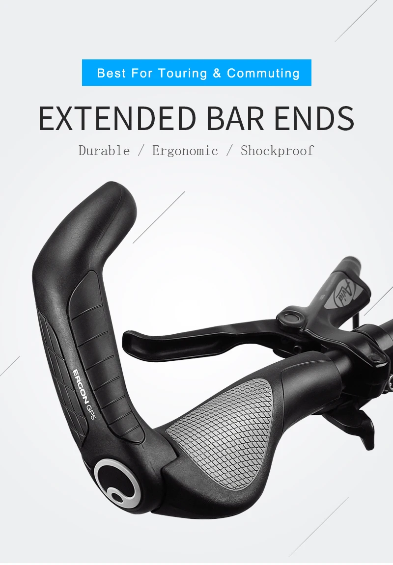 ERGON Ergonomics Bike Handlebar Grips GP1 GP3 GP5 Mountain Bike Extended Bar End Grip Lockable Bicycle Handle Mount Rubber Grips