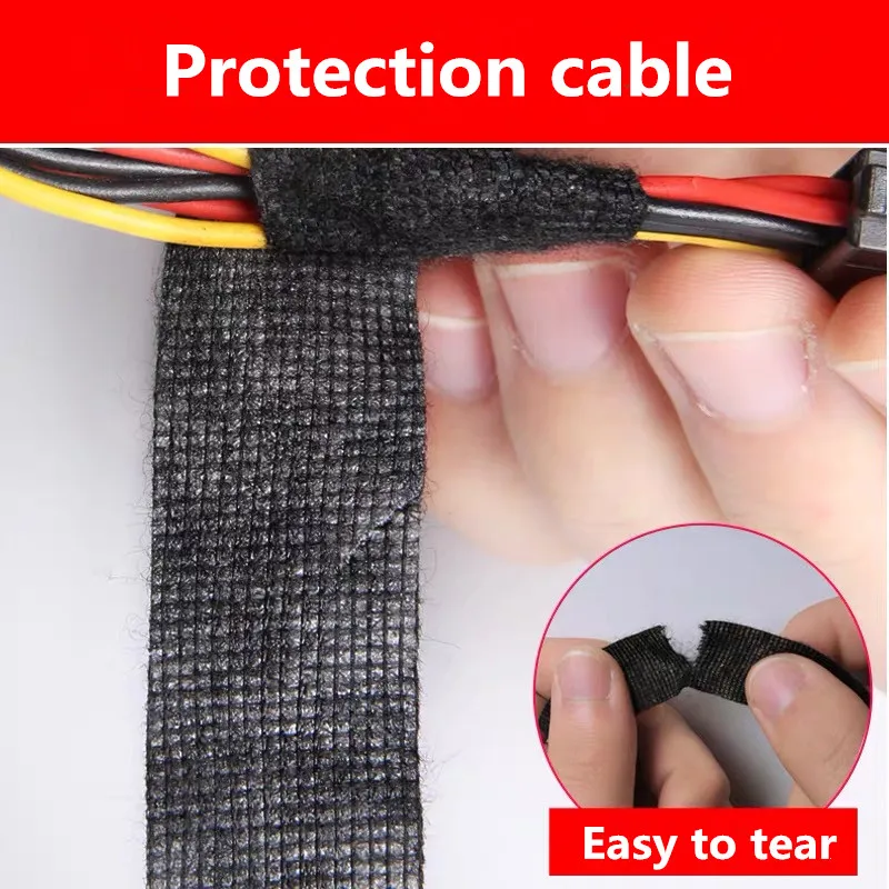 15 Meter Heat-resistant Flame Retardant Adhesive Cloth Tape For Car Cable Tape Harness Wiring Loom Protection Tools Insulator