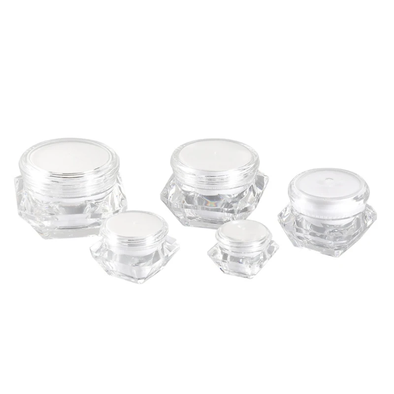 

5g 10g 15g bottles Empty transparent cosmetic container sample skin care jar pot diamond shape packing bottle jars