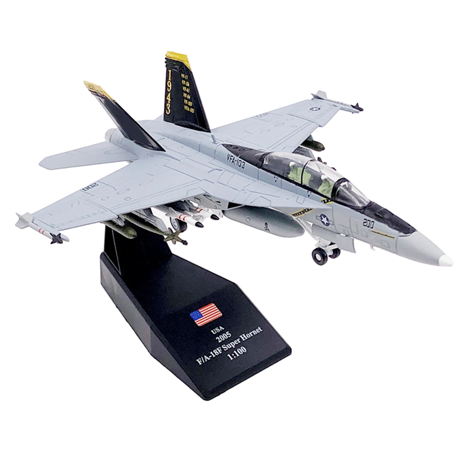 1:100 Scale FA-18F Fighter Alloy Aircraft Plane Model Toys Kits Gift