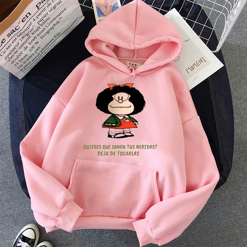 Women\'s sweatshirt tops cartoon mafalda print femme spring and winter hoodies clothing Harajuku vintage camiseta mujer hoodies