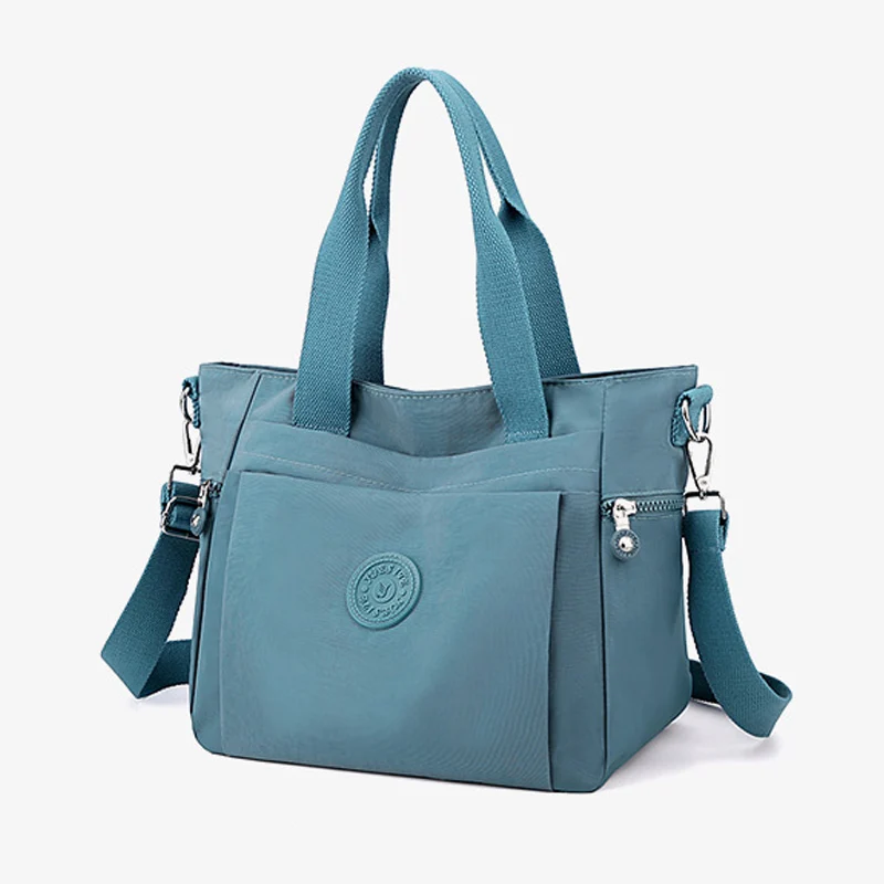 Impermeável Nylon Bolsa de Ombro para Mulheres, Feminino Viagem Big Tote Bags, Cinto Ajustável, Designer, Elegante, Mommy Bolsa