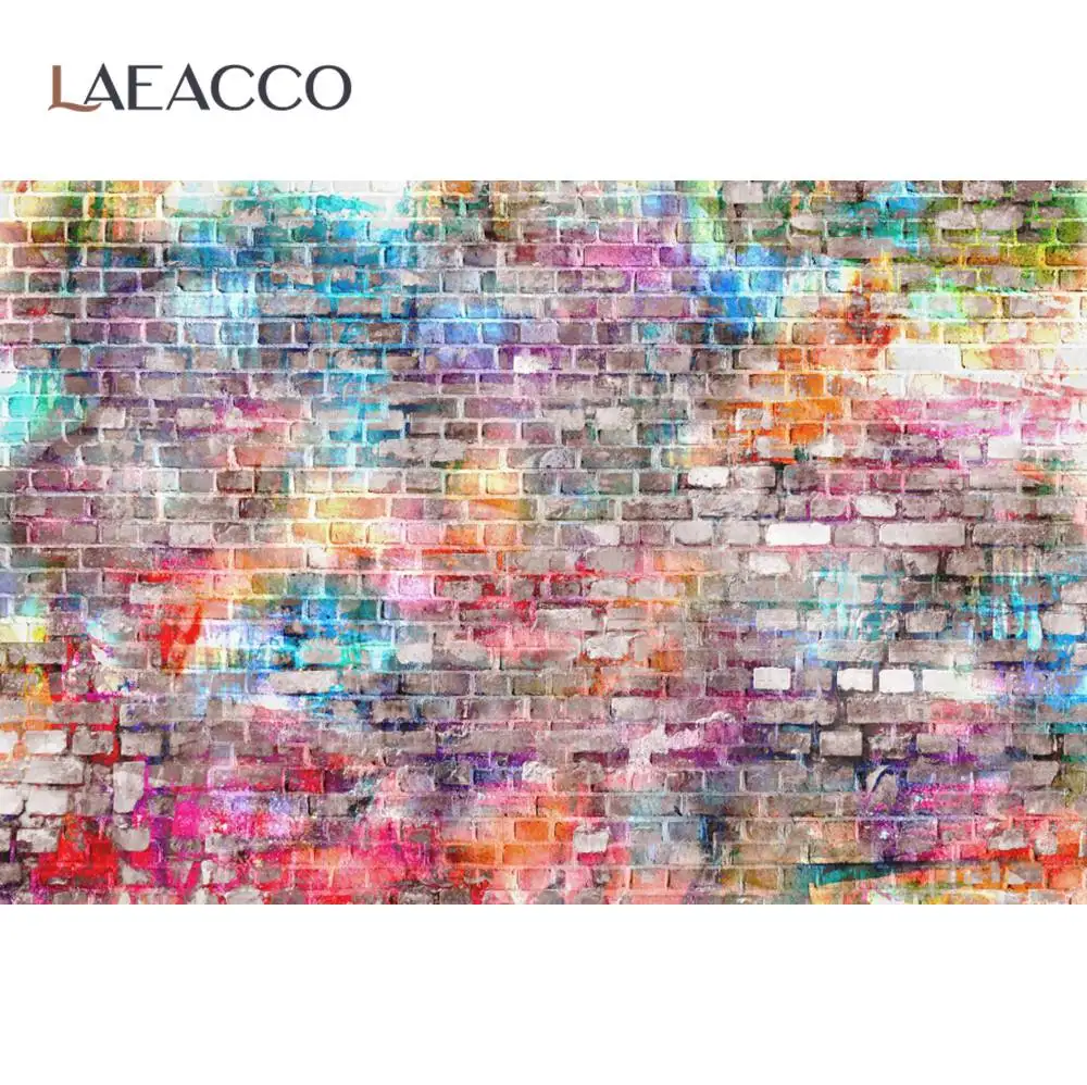 Laeacco Wall Background For Photography Brick Stacked Wall Surface Party Decor Child Baby Portrait Pattern Photographic Backdrop