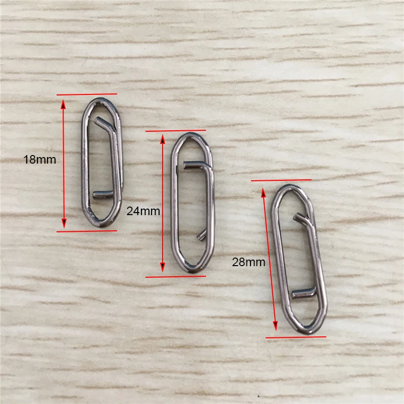 1000pcs 18/24/28MM Stainless Steel Snap Pin Bearing Rolling Swivels Connector Gear For Fishhook Lure Tackle Accessories Pesca
