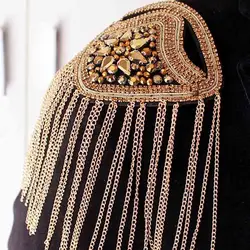 Suit Dress Shoulder Flower Jewelry Metal Diamond-Studded Costumes Tassel Epaulette Accessories Shoes Clothing Applique