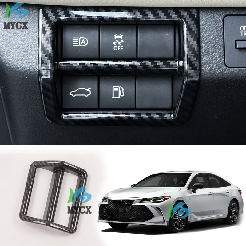 For Toyota Avalon XX50 2019 2020 ABS Carbon fiber Front Headlight Switch Button Cover Frame Trim