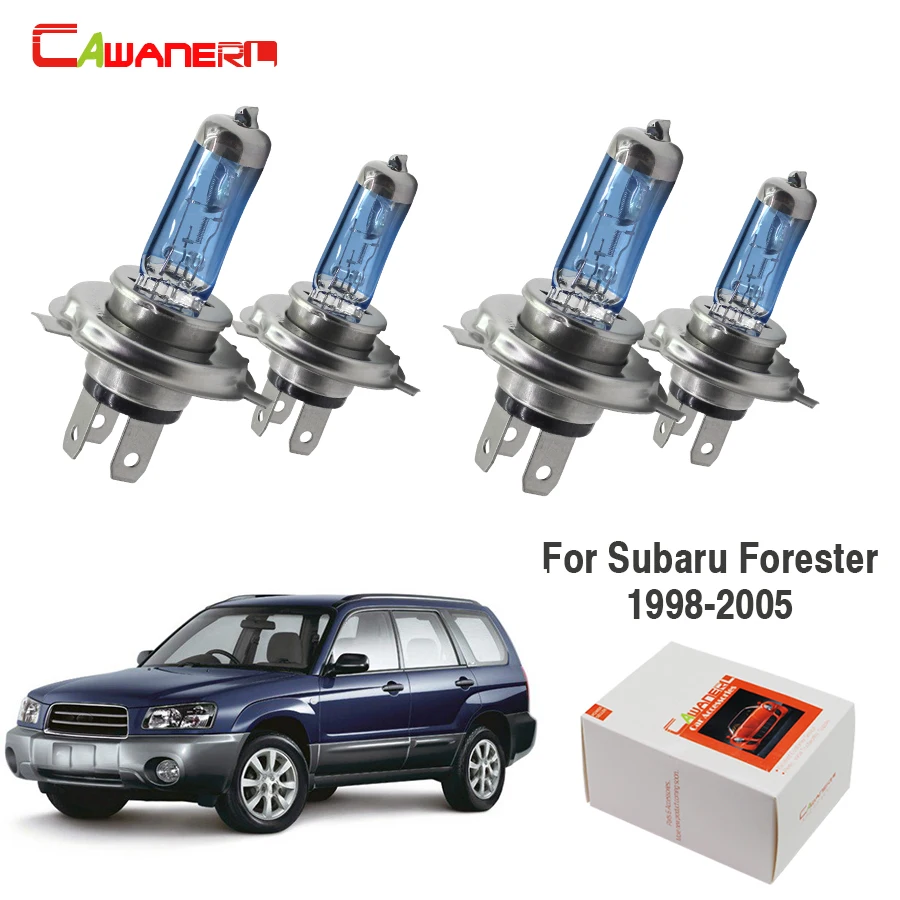 

Cawanerl для Subaru Forester Wagon 1998-2005 H4 100 Вт галогенная лампа 4300K 12V теплый белый автомобильный светильник головной светильник Hi/короче спереди и длиннее сзади) Луч 4 предмета в комплекте