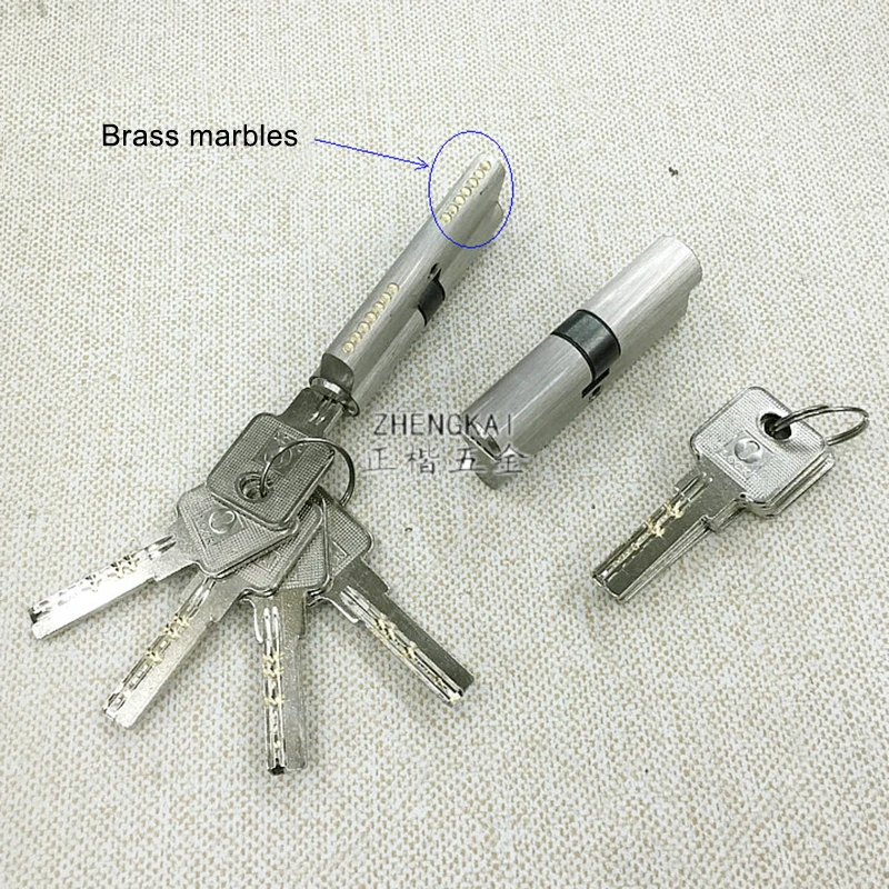 All Brass Open Lock Door Window  Security  70mm Cylinder  Living Room  Lock Handle Customized  Brass Key