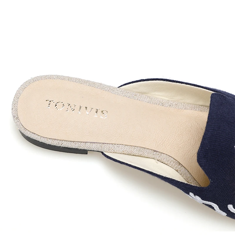 Terlik Slides De cáñamo para Mujer, Zapatos De lona De goma, zapatillas De Unicornio para casa, Dearfoam, primavera y otoño, 2021