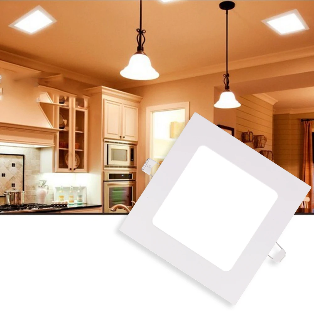 

3W 6W 9W 12W 15W 18W 85-265V LED Panel Light Spotlights Lamp Recessed Kitchen Bathroom Ceiling Lamp Cool White