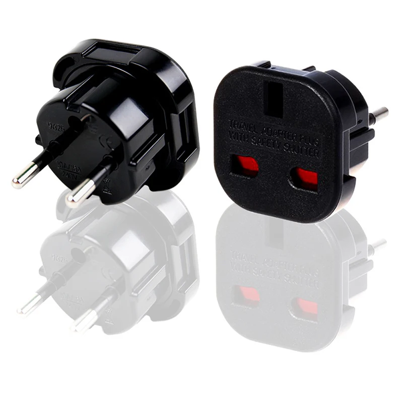 1szt Adapter wtyczki EU 16A 10A UK do EU Adapter podróżny Konwerter 2 okrągłe gniazdo Uniwersalne gniazdo ścienne Euro do UK AC Wtyczka 4.0mm