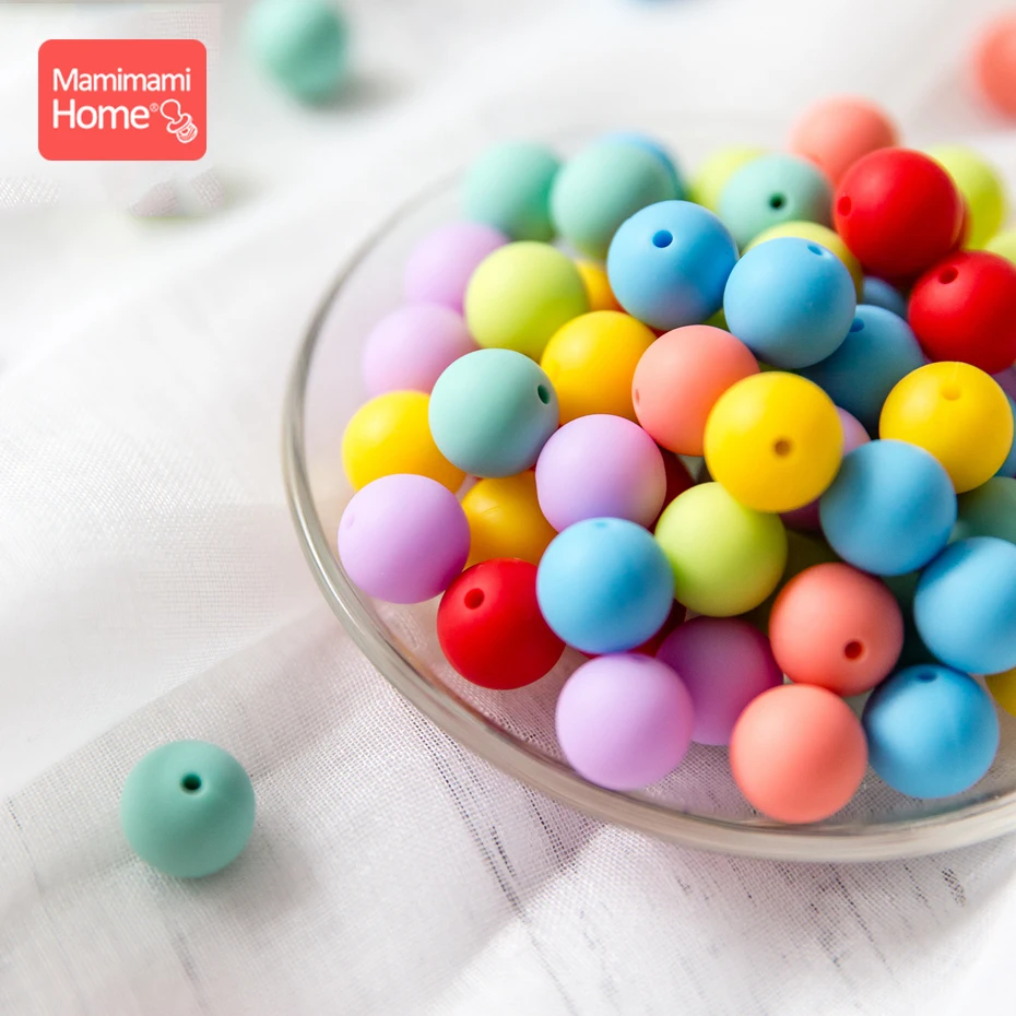 

Mamihome 50pc 12mm Silicone Beads Baby Teether DIY Nursing Necklace Tiny Rod Food Grade Perle Silicone Teether Children'S Goods