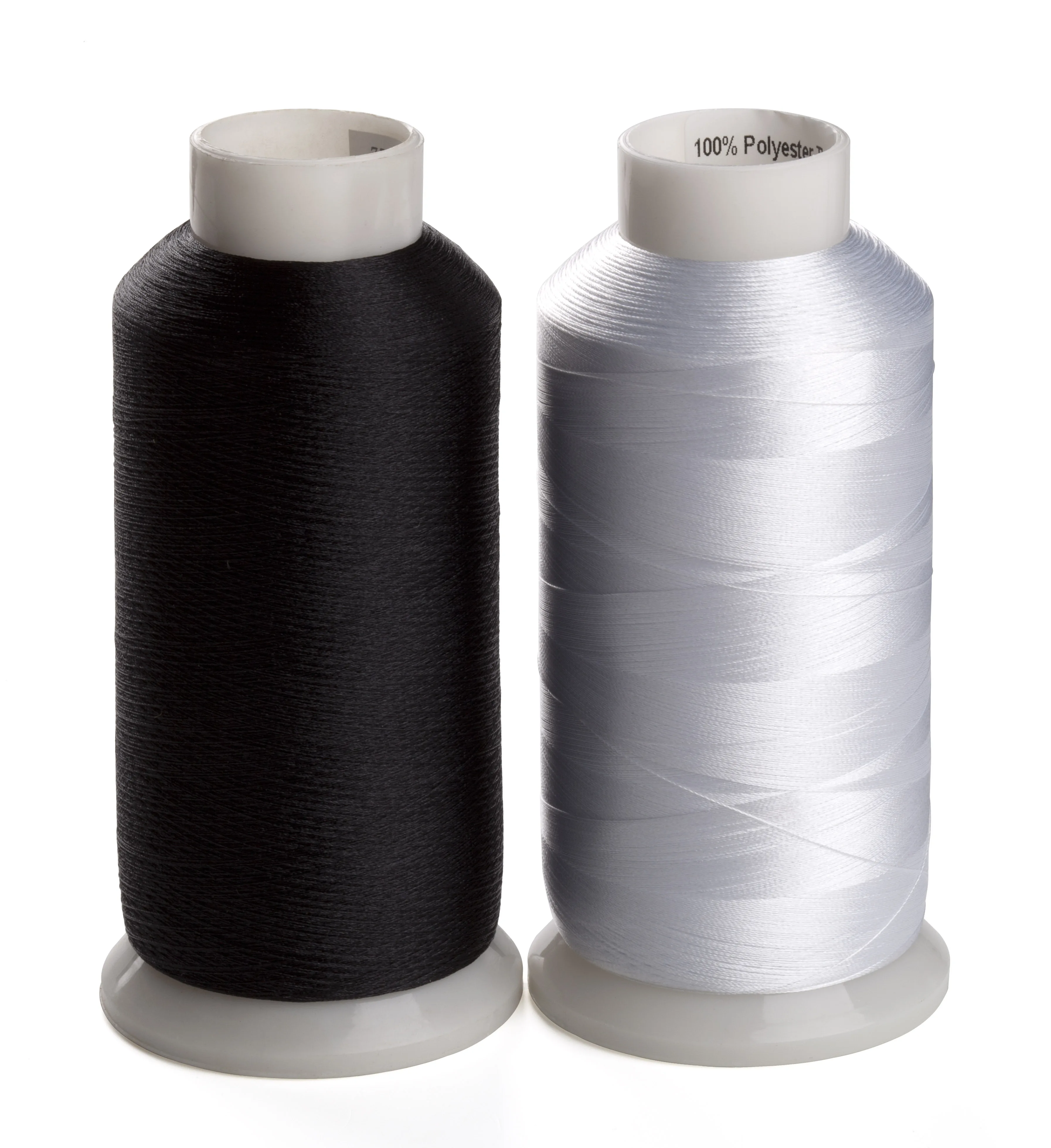 Polyester Machine Bobbin Fill Thread Pre-Wound Machine  Embroidery Thread 5000m 2 Spools White Black High Tenacity Super Sheen