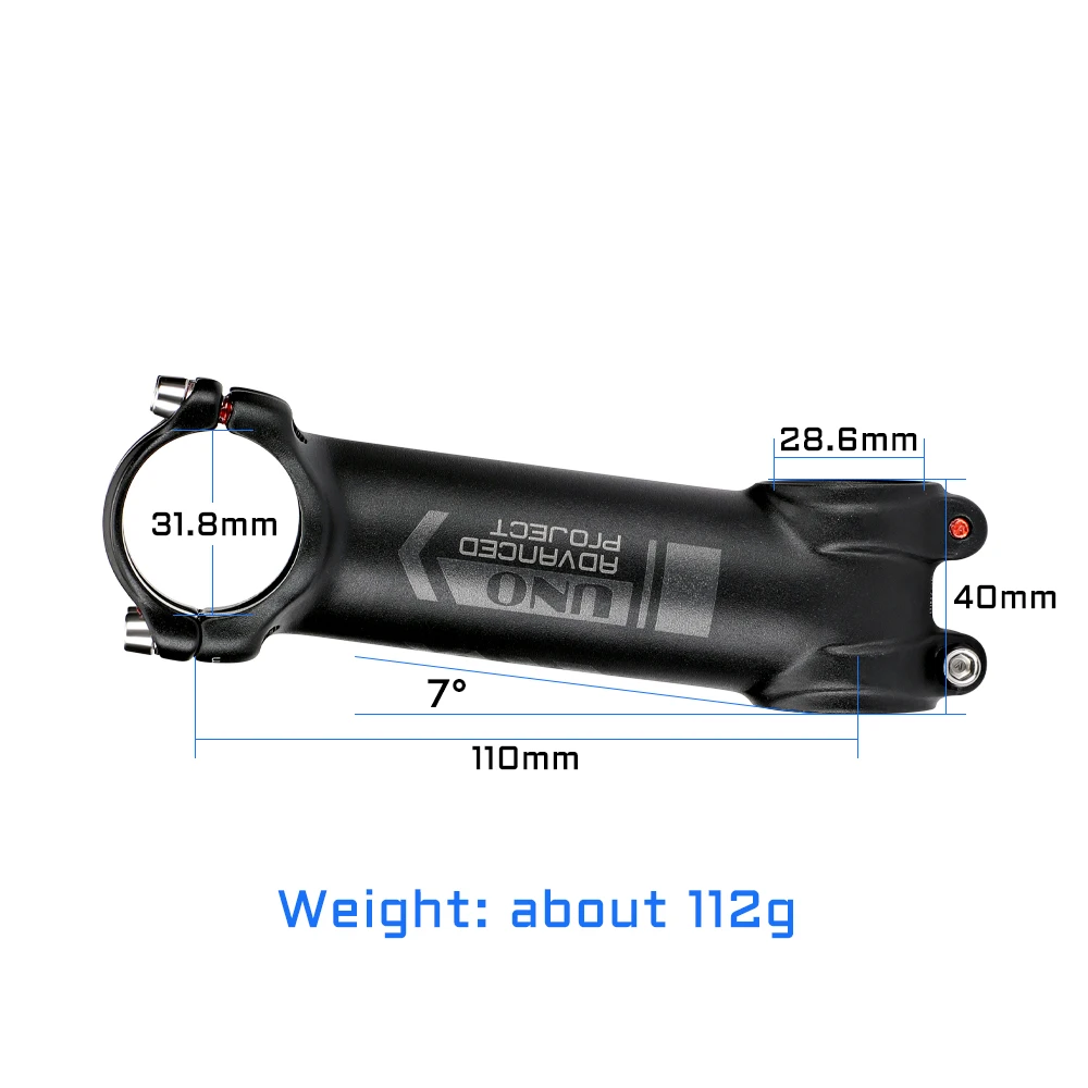 UNO Ultraleicht Bike Stem 7 Grad 31,8mm Kalloy König Stammt AL7050 60 70 80 90 100 110 120 130mm MTB Road Fahrrad Lenker Vorbau