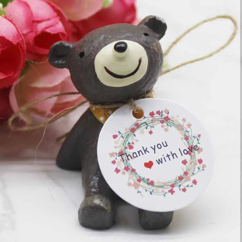 3cm newest flower style Diy thank you gifts hang tag printed Handmade merry christmas gifts party supplies jewelry lables  tag