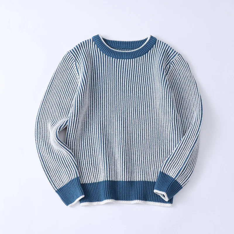 Kids Boys Striped Sweater Boys Autumn Winter Casual Sweaters Children Knitted Pullover Kids Cotton Outerwear