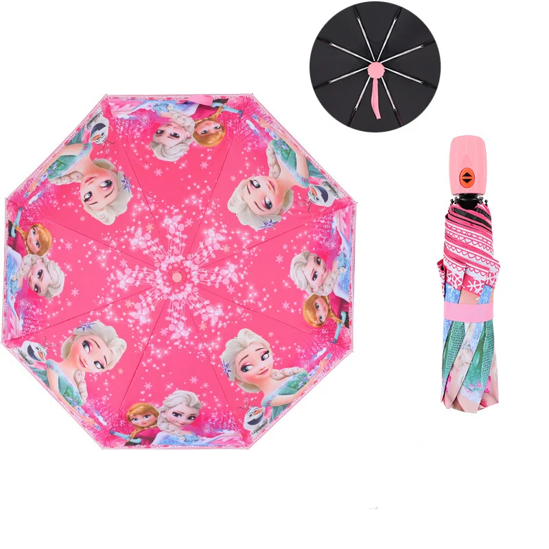 Disney Frozen Auto Open Close Girls umbrella folding parasol children umbrella portable Windproof Travel Umbrella kids umbrella