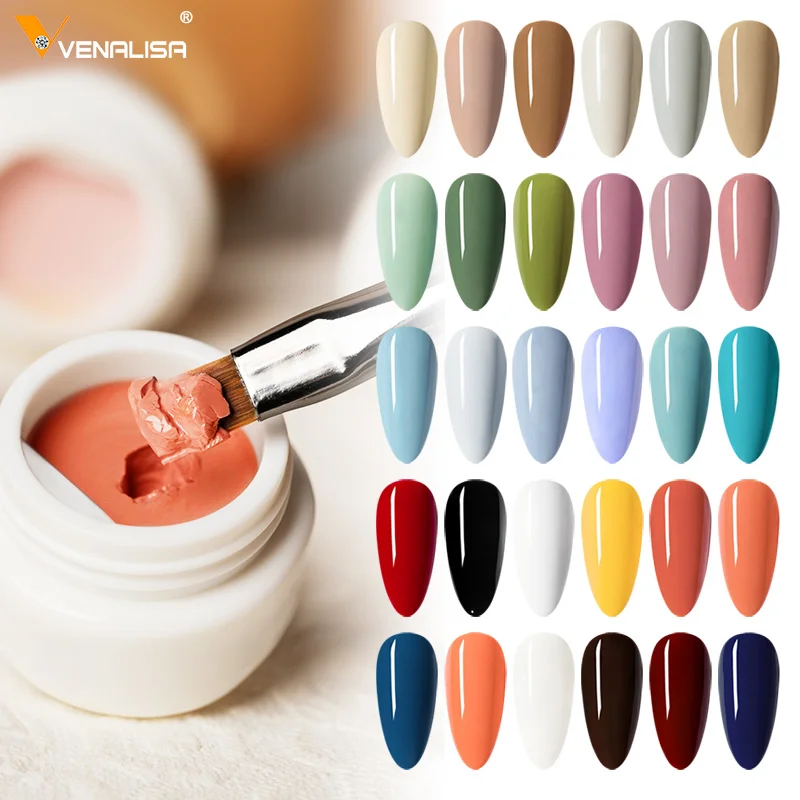 

Venalisa Gel Nail Painting Solid Creamy Gel Nail Manicure 60 Color UV LED Soak Off Paint Gel Ink UV Gel Nail Polishes Lacquer