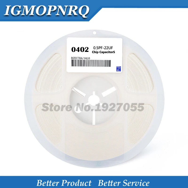 

1reel 0402 50V SMD Thick Film Chip Multilayer Ceramic Capacitor 0.5pF-10uF 10NF 100NF 1UF 2.2UF 4.7UF 10UF 1PF 6PF IGMOPNRQ