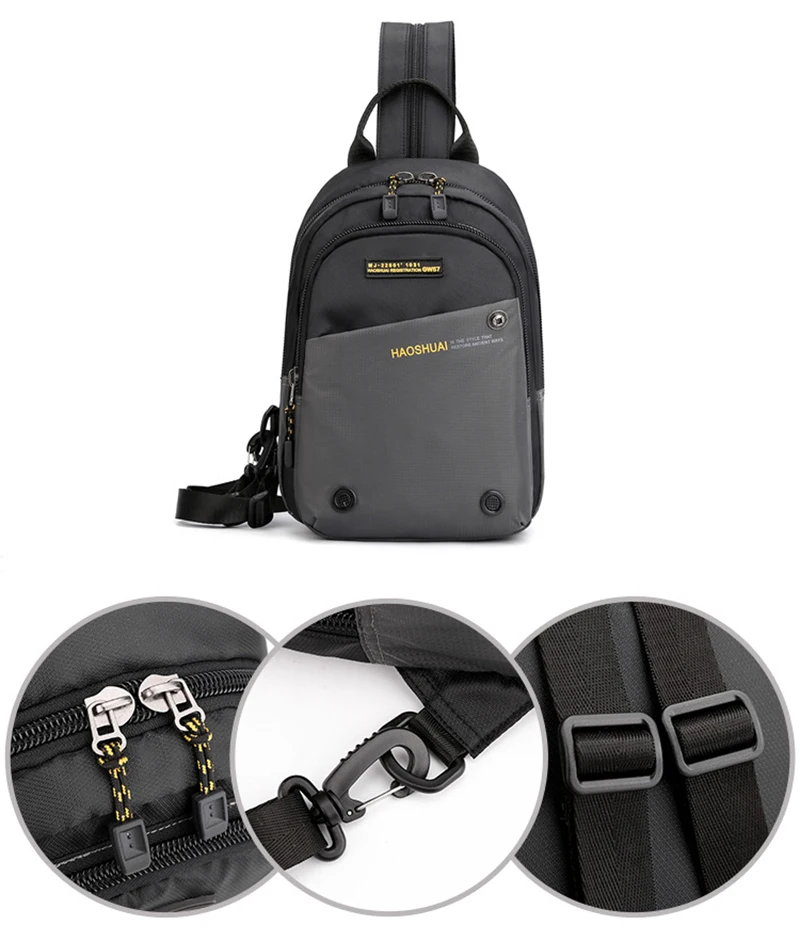 Männer Kleine Rucksack Rucksack Messenger Cross Body Brust Taschen Mehrzweck Military Reise Nylon Männlichen Mode Daypack Rucksack – Detail 10