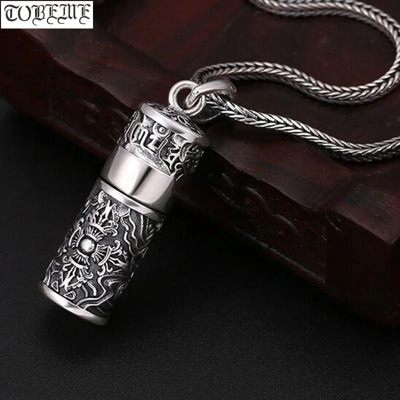 NEW 100% 999 Silver Tibetan Gau Box Pendant Necklace Pure Silver Budhhist Vajra OM Mani Padme Hum Box Pendant Six Words Pendant