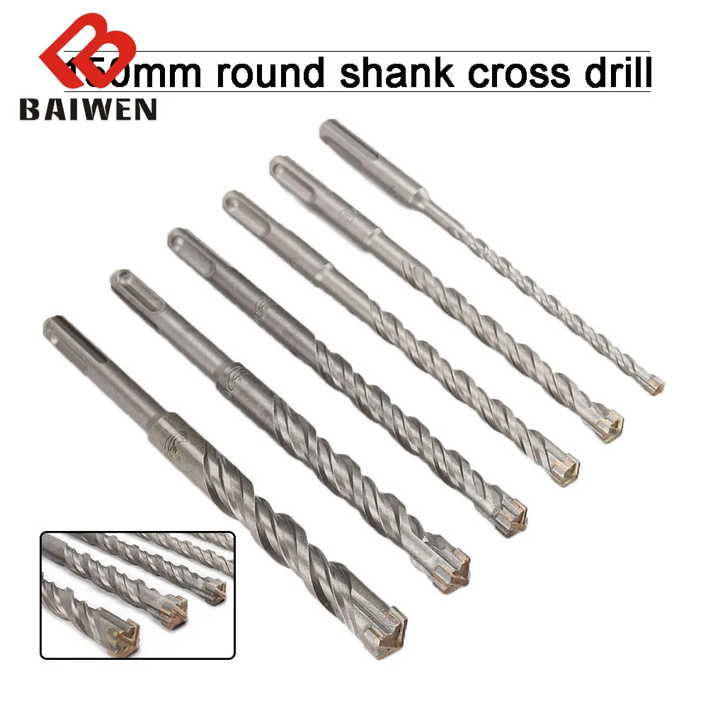 150mm Drill Bits SDS Plus 4 Flute Design Bit Dia 6-16mm Rotary Tools Accessories Masonry & Concrete BIt Fits Bosch & Hilti Plus