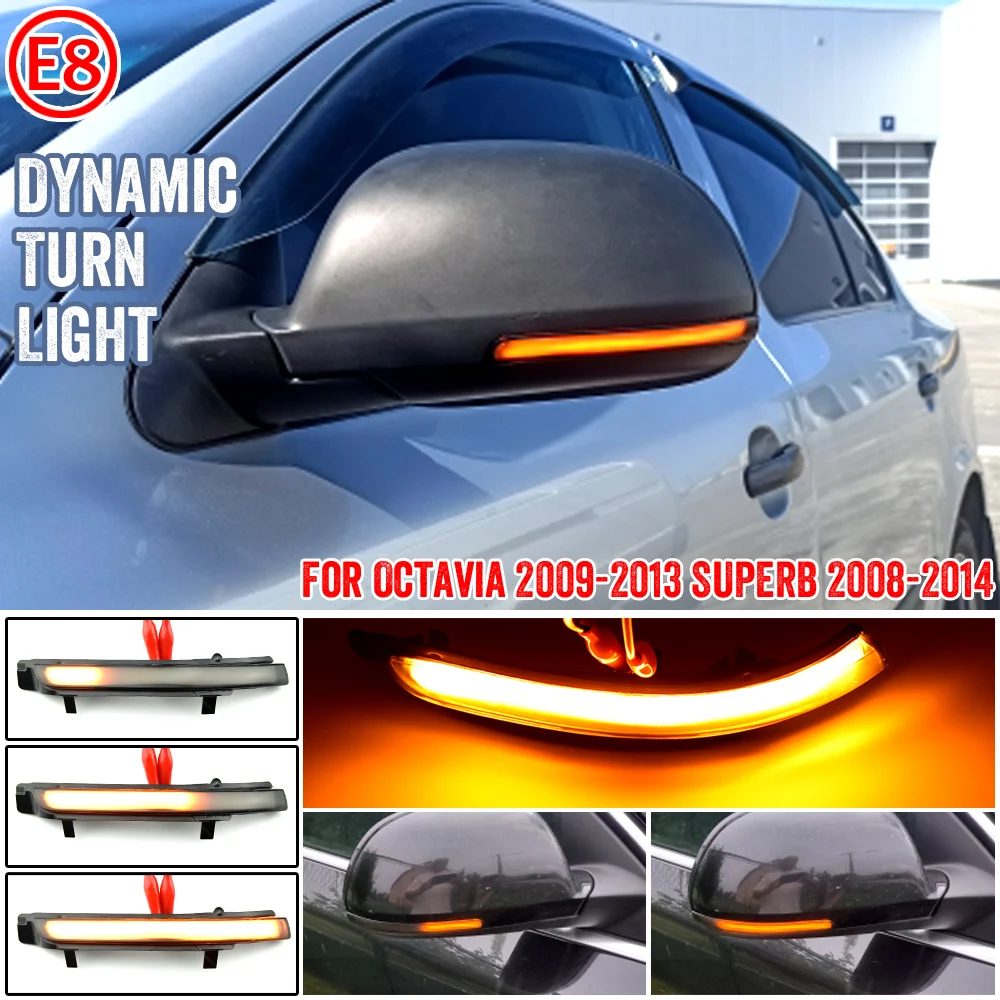 

Sequential Blinker LED For Skoda SuperB B6 3T Octavia MK2 A5 Turn Signal Mirror light 2009 2010 2011 2012 Dynamic arrow