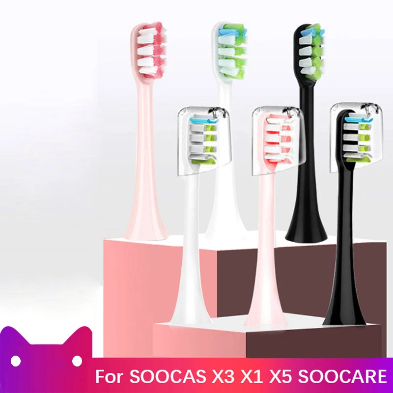 10Pcs Opzetborstels Geschikt Voor Xiaomi Soocas X3 X1 X5 Soocare Elektrische Tandenborstel Zachte Dupont Bristle Met Case