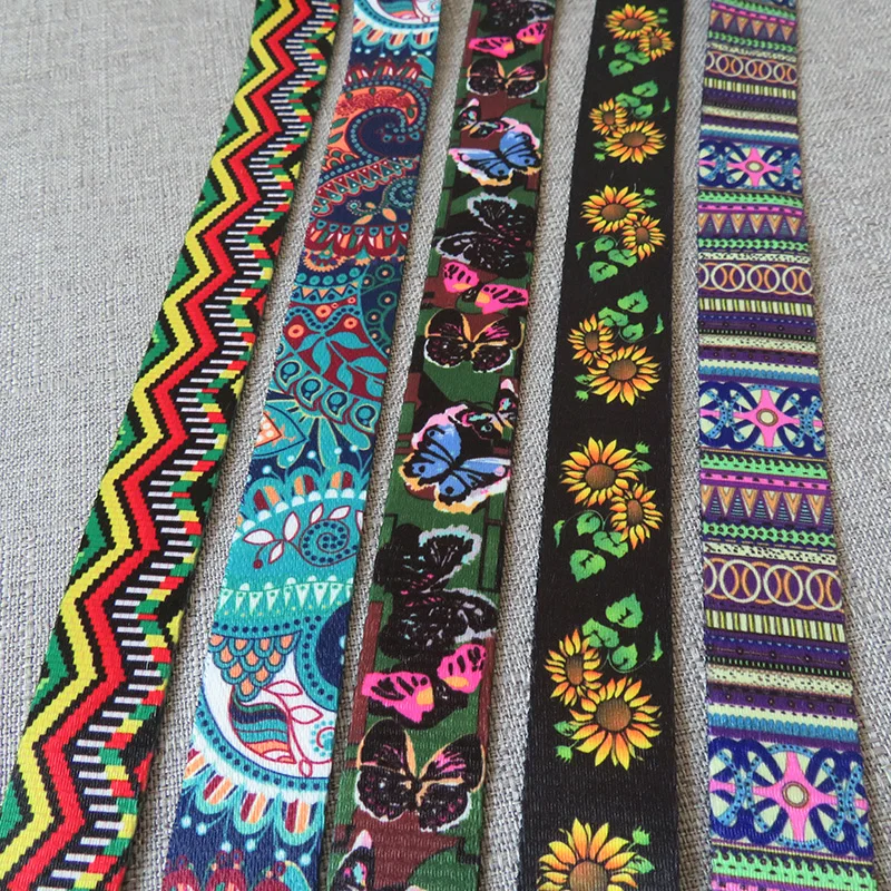 1 Yard Width 1 Inch 25mm Printed Webbing Backpack Bag Fashion Belt Strap Dog Collar Leads Harness Garment Sewing DIY Accessory