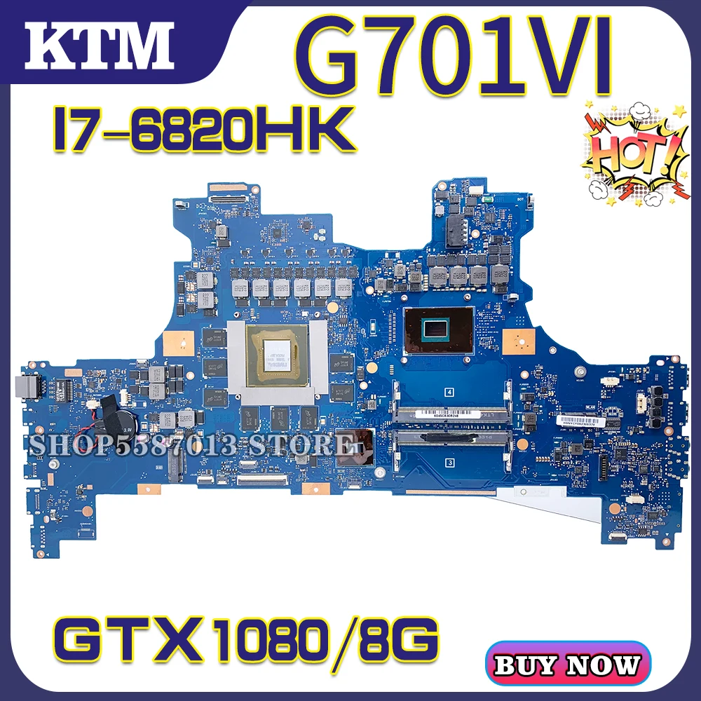 

G701V I7-6820HK CPU GTX1080/8GB Notebook Mainboard For ASUS G701VI ROG G701 G701VIK Laptop Motherboard Main Board TEST OK DDR4