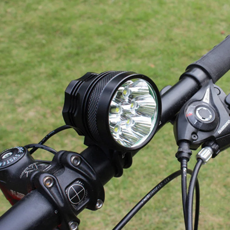 9xT6 Bicycle Front Light Ultra Bright MTB Bike Handlebar Flashlight With 9000mAh 8.4v Battery Pack Night Cycling LED Lamp BC0545