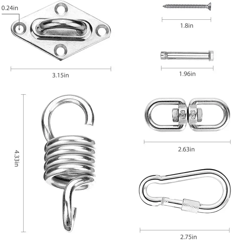 Uchwyt do zawieszenia ze stali nierdzewnej uchwyt do montażu na hamaku wieszak na kotwicę na trening gimnastyczny antena joga huśtawka erotyczna