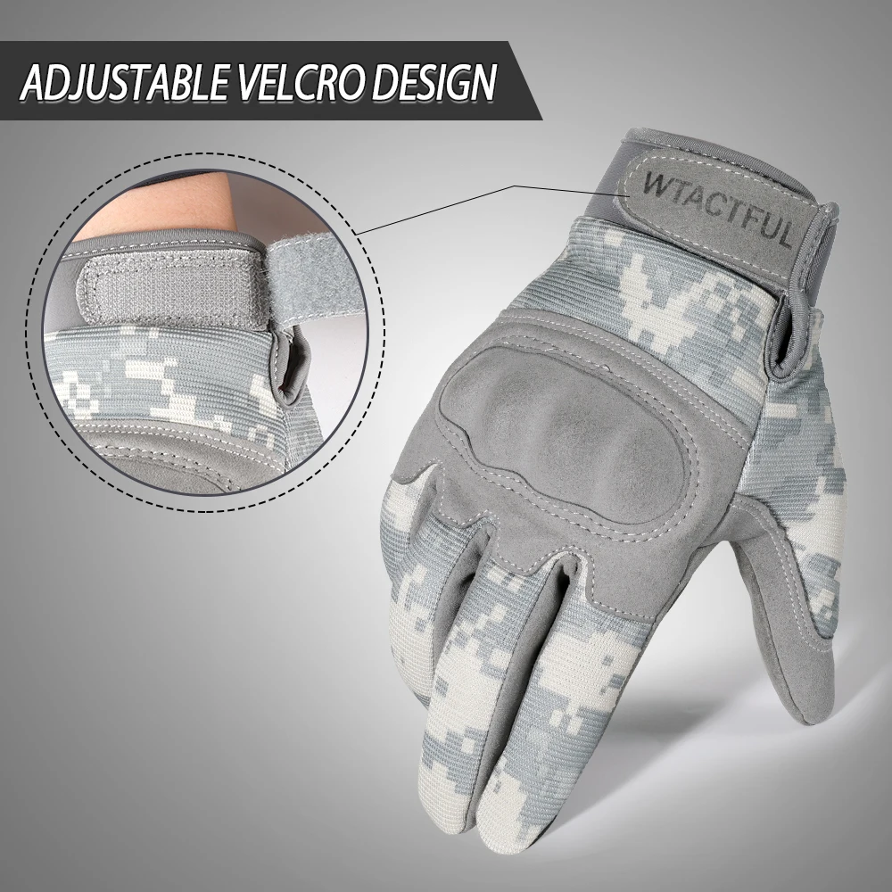 ACU Camouflage Touch Screen Tactical Gloves Combat Airsoft Paintball Shooting Hunting Bicycle Anti-Skid Full Finger Glove Men
