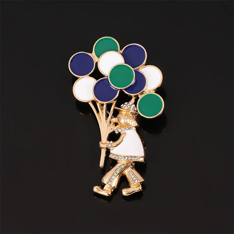 European Style Balloon Clown Brooch Creative Designer Drip Glaze Enamel Fashion Men and Women Lapel Pin Backpack Pins Jewelry