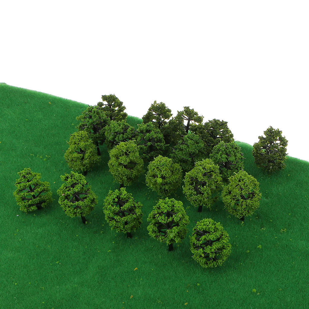 Pack/160pcs Model Trees 1:250 Z Scale Layout Train Scenery w/ Assorted Color