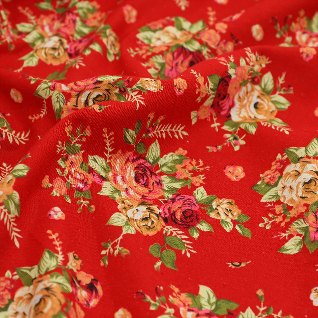 100% Cotton Digital Print Rose Pastoral Vintage Fabric For Sewing Tablecloth Patchwork Dress Floral Cloth