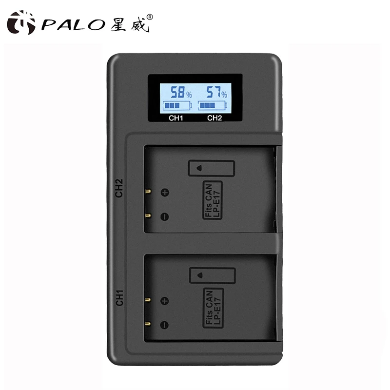 

PALO LPE17 LP E17 LP-E17 LCD USB Charger for Canon EOS 200D M3 M6 750D 760D T6i T6s 800D 8000D Kiss X8i Cameras LP-E17 Charger