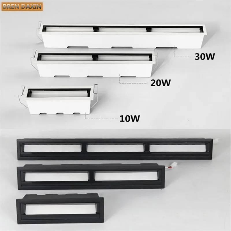 Dimmable LED Downlight Spotlights 10W 20W 30W Grille Lights COB Embedded Sky Lights 110V~220V Living Room Indoor Lighting Bulbs