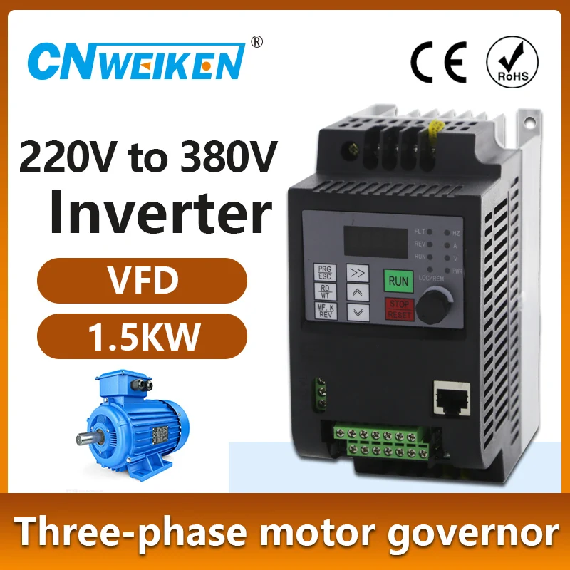 Imagem -05 - Conversor de Frequência com Acionamento de Velocidade Ajustável Vfd Entrada Monofásica 220v 380v Saída Trifásica 7.5kw