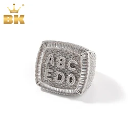 THE BLING KING Custom 1-9 lettere anello completo ghiacciato zirconi cubici nome personalizzato anelli per feste gioielli per uomo e donna Hiphop