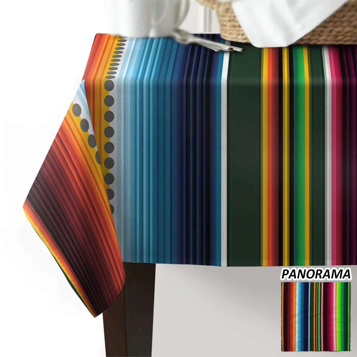 Mexican Stripes Colorful Stripes Print Table Cloth Dining Chair Cover Kitchen Tablecloth Modern Home Decor Manteles Table Cover