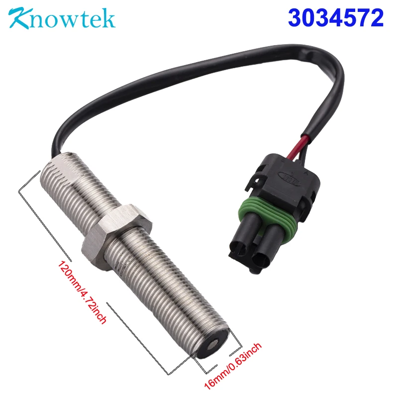 MPU 3034572 120MM Generator Magnetic Pickup Speed Sensor for K19 K38 G38 QSK38 KTA38GC K106 Engine Universal Transducer