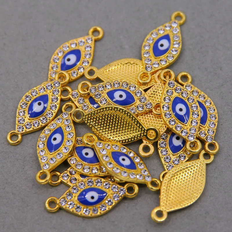 6 pieces / lucky evil eye drooping evil eye Diy jewelry accessories charm necklace bracelet connector