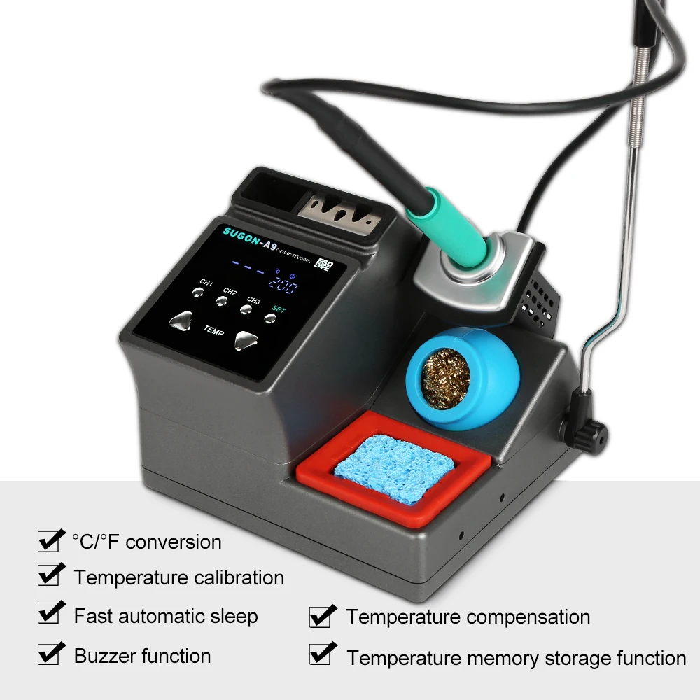 SUGON-A9 Soldering Station Compatible Original Soldering Iron Tip 210/245/115 Handle Lead-free Electronic Welding Rework Station