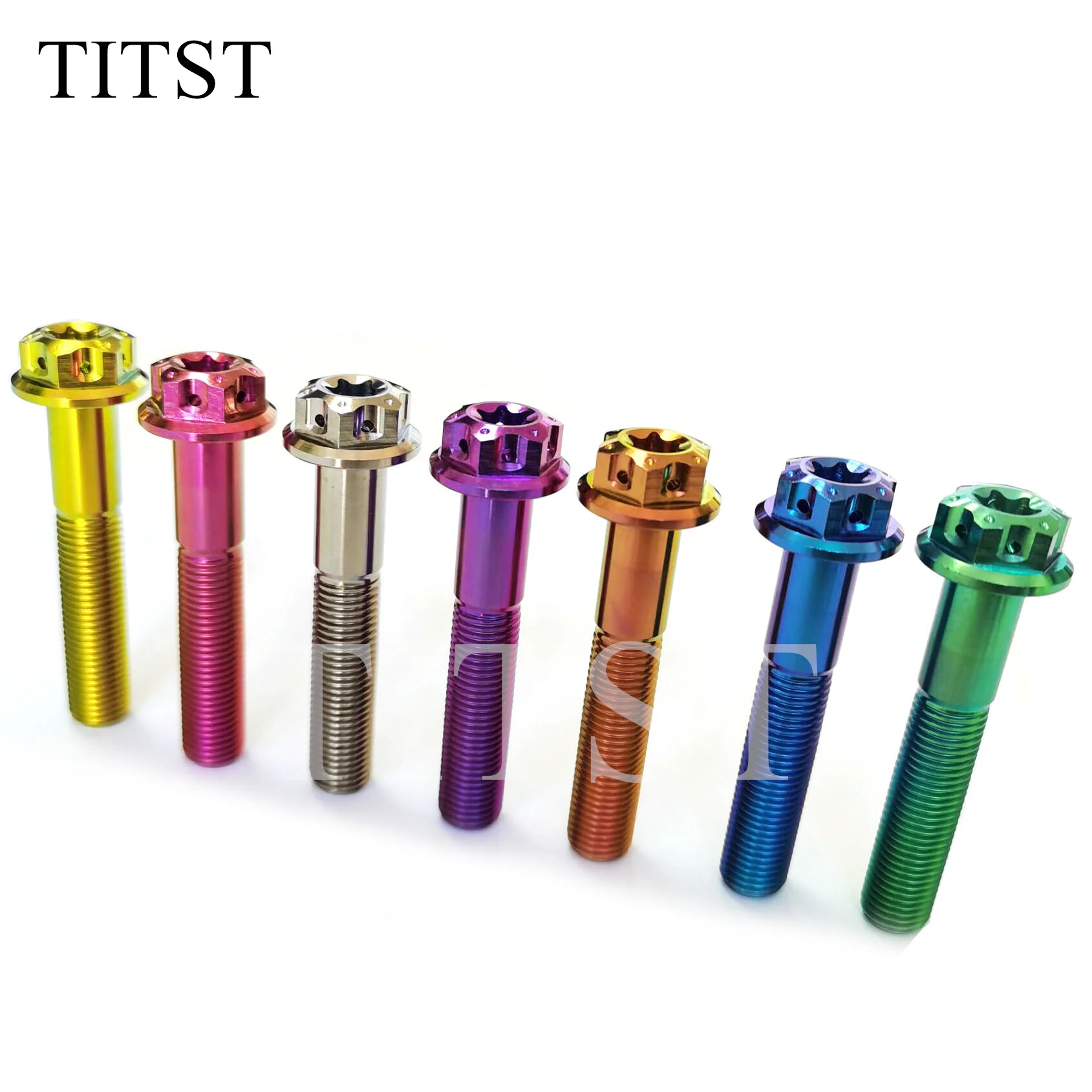 TITST M10X1.25X60mmTitanium Bolts Torx Flanged Race Spec Head  Motorcycle Refitted Bolt Calipers Screw（ One Lot = 10PCS )